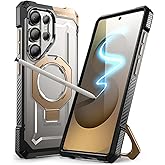 SUPCASE for Samsung Galaxy S25 Ultra Case with Stand (Unicorn Beetle Grip), [S Pen Friendly] [Compatible with MagSafe] [Military-Grade Protection] Magnetic Translucent Back Phone Case, Desert | with Stand, S Pen Friendly, Magnetic Phone Case, 6.9 Inch