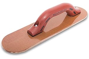 MARSHALLTOWN Resin Hand Float, 16 x 3-1/2 Inch, DuraSoft Handle, Round End Laminated Canvas Cement Finishing Tool, Easily Works Color Hardeners into Concrete, Made in USA, 4499RD