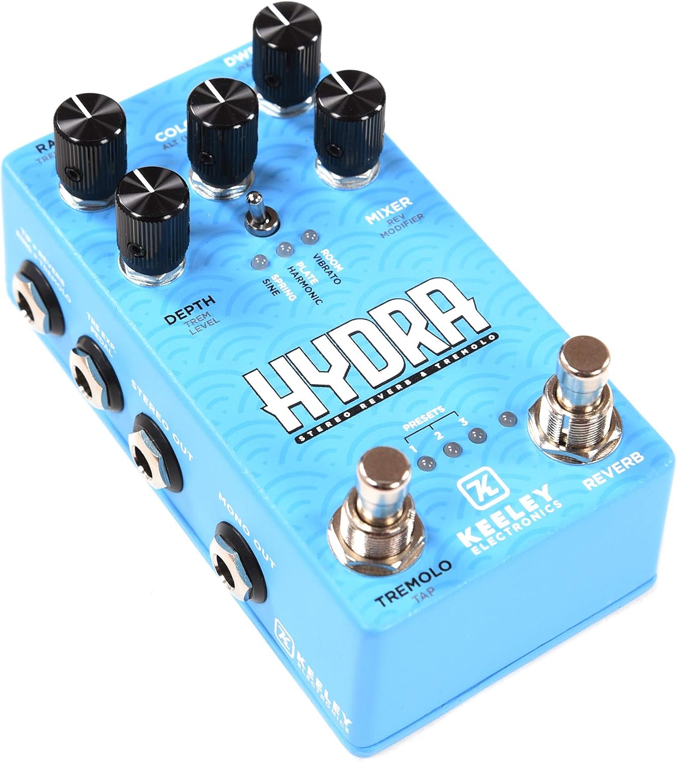 Keeley Electronics - 'Hydra' Spring, Plate & Room Reverbs, Sine, Harmonic, Vibrato Tremolos, Blue - Image 3