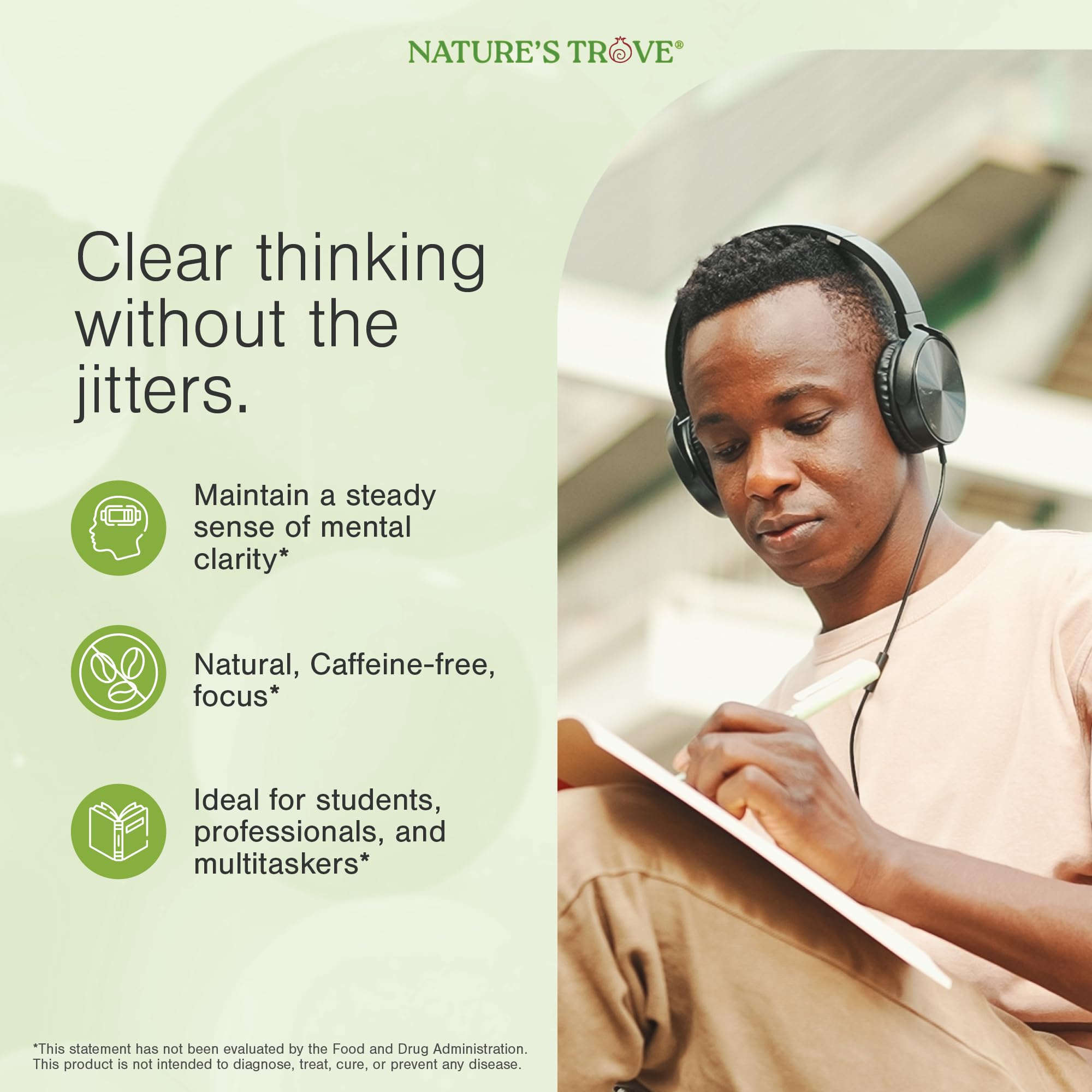 Nature's Trove L-Theanine 200mg 120 Vegetarian Capsules