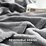 EHEYCIGA Fleece Blanket Grey Throw 130x178cm XL Soft Plush Moisture Microfiber view 4