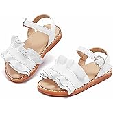 Kolan Little Girl's Closed Toe Summer Princess Flat Flower Sandals Toddler Sandals