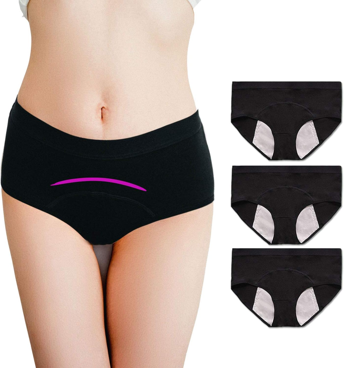 Teen Period Panties Cotton Girls Leak Proof Menstrual Underwear Women Heavy Flow Briefs