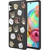 KOARWVC Phone Case for Galaxy A71 4G Case, Samsung A71 4G SM-A715F Case Cute cat Pattern Design Slim Protective Soft TPU Bumper Phone Cover for Samsung Galaxy A71 4G Black Cat