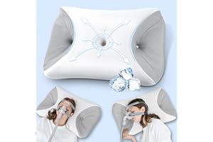 HOMCA CPAP Pillow for Side Sleeping, Cervical Neck Pillow for All CPAP Masks Users to Reduce Air Leaks & Masks Pressure, Ergonomic Memory Foam Pillow Ideal for Side Back Sleeper