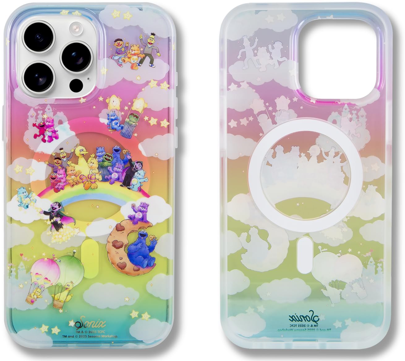 Sonix Protective Cases for iPhone 15 Pro Max | Compatible with MagSafe | 10ft Drop Tested | Care Bears x Sesame Street Image