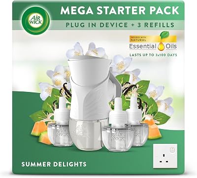 Air Wick Summer Delight Plug In Diffuser Bundle 1 Device 3 Refills 19ml