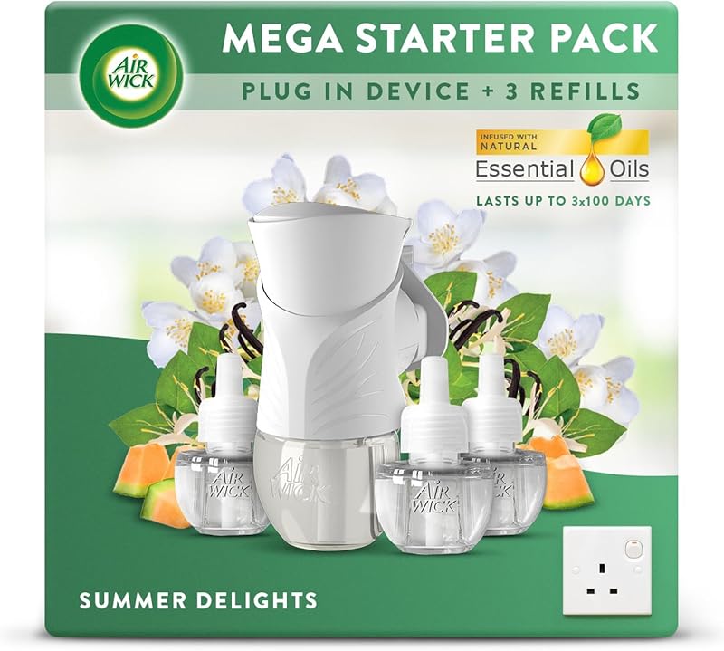Air Wick Summer Delight Plug In Diffuser Bundle 1 Device 3 Refills 19ml