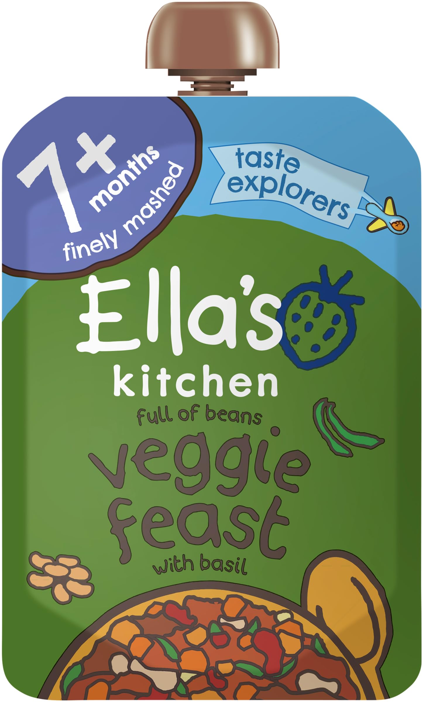 Ella's Kitchen Stage 2 from 7 Months Organic Hugely Hearty Four Bean Feast with Big Flavour (Pack of 6)