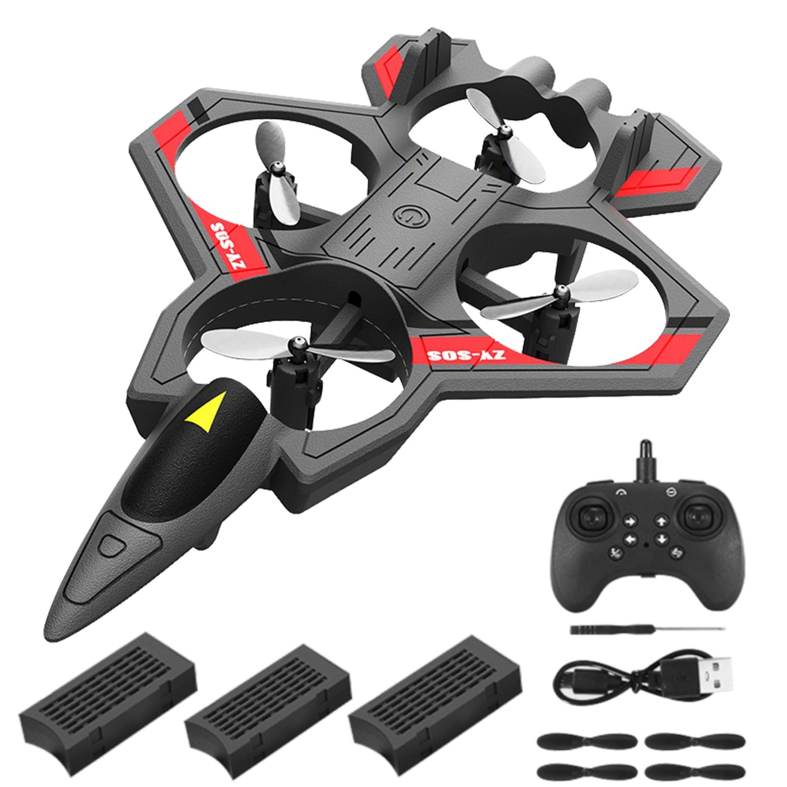 RC Fighter Jet Plane,SiumPklay Foam Remote Control Airplane with Gyro Stabilize Systems 3 Batteries and Led Lights for 30 Min Flight 360° Flip & 3 Speeds Best Toy Gifts for Kids Boys Beginners Adults