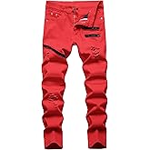 SUPBIRD Boy's Stylish Moto Biker Ripped Distressed Skinny Fit Stretch Fashion Denim Jeans