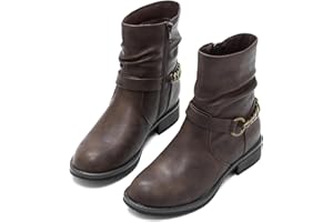 SHUPUA Ankle Booties For Women Low Heel Fall Boots Black Combat Boots Womens Ankle Boots With Chain Strap