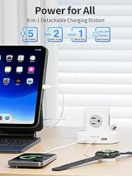 DEPOW Power Strip Tower with USB-C, Small Surge