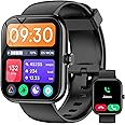 Smart Watch with Alexa Built-in‌, 1.83'' Touchscreen with Call Function, IP68 Waterproof Fitness Tracker, 100+ Sport Modes, Heart Rate & Sleep Monitor, Pedometer, iOS/Android Compatible (Black)
