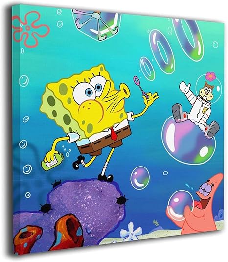 Amazon Co Jp Sgerg スポンジボブ アートパネル ポスター モダン 北欧 印象派 インテリア キャンバス 雑貨 おしゃれ X ホーム キッチン