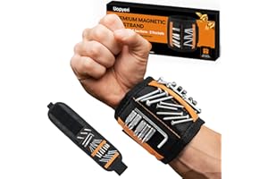 UOPYERI Magnetic Wristband for Tools – 15 Powerful Magnets, Lightweight Tool Belt Alternative for Screws, Nails & Bits – Comfortable Fit, Great Gift for Dad, Men, DIYers, Father’s Day or Birthday