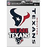 NFL Houston Texans Decal Multi Use Fan 3 Pack, Team Colors, One Size