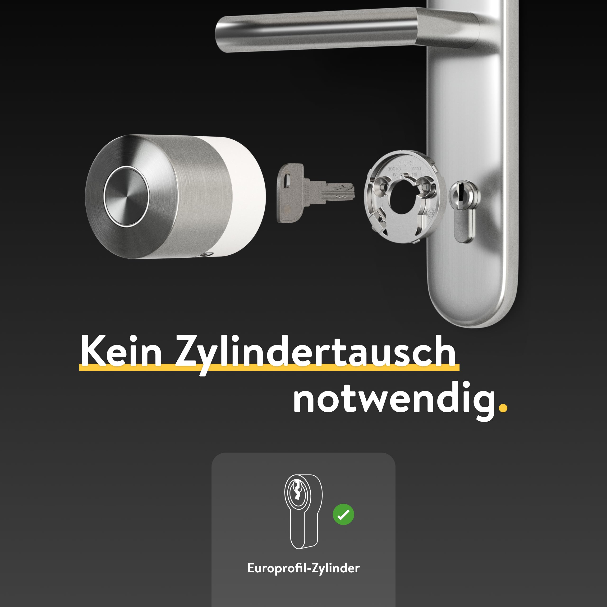 Nuki Smart Lock Pro mit Bluetooth, WLAN & Matter, für mühelose Integration ins Smart Home, elektronisches Türschloss ermöglicht Tür aus der Ferne zu sperren, einfach zum Nachrüsten ohne Zylindertausch 2