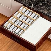 Spice Rack for Drawer, New 8-pcs Adjustable Modular Spice Drawer Organizer Expandable From 9'' to 18'', Seasoning Organizer f