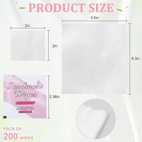 200PCS TRAVEL DEODORANT WIPES, TRAVEL SIZE MINI DEODORANT WIPES BULK FOR HOMELESS INDIVIDUALLY WRAPPED, BODY CLEANING SUPPLIES FOR WOMEN WET ARMPIT FOR BODY CLEANING ROSE FOR CHRISTMAS