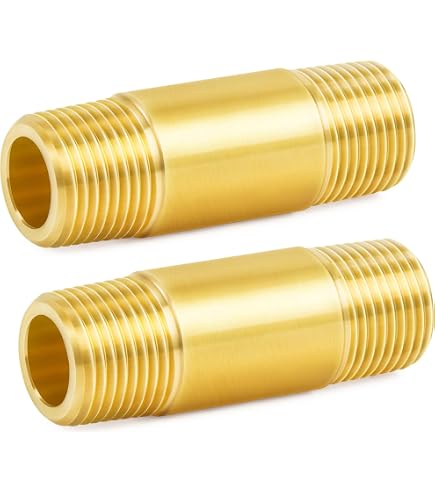 Raccords Laiton "nipple" 2-1/2 X 5 Pouces - Schedule 40, NOS (neuf Ancien Stock), Sans Marque