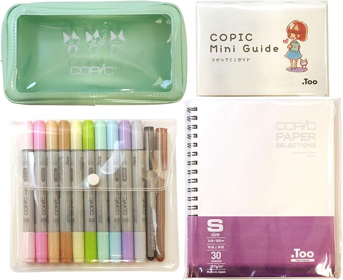 Amazon 限定 コピックチャオ デビューセット ポーチ付き マーカー 蛍光ペン 文房具 オフィス用品