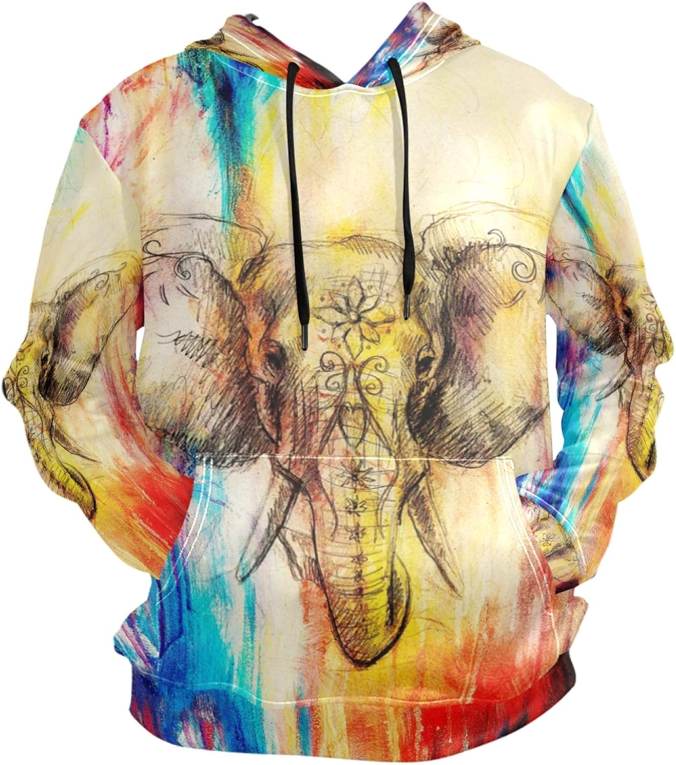 Arte Garabatos Elefante Sudadera con Capucha Hoodies Hombre Mujer 3D