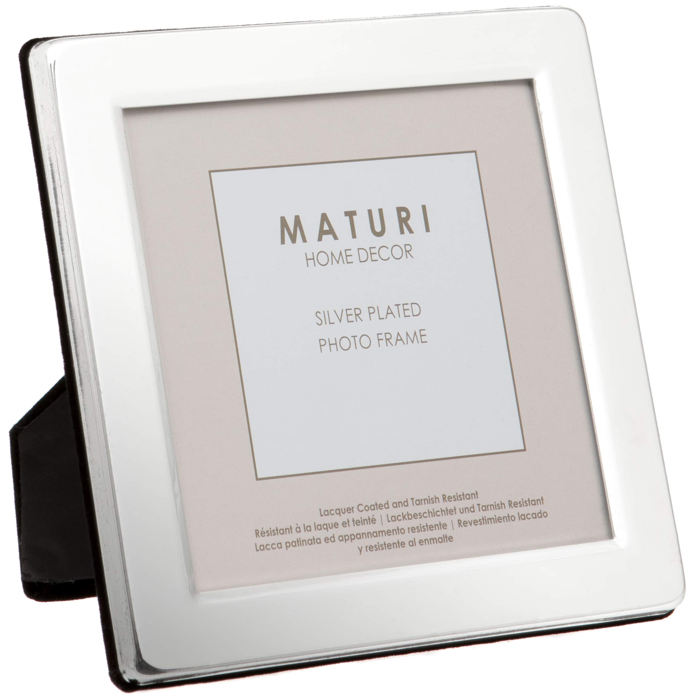 Maturi Silver Plated Photo Frame - Flat Edge Finish 4 x 4-inch (10 x 10cm)