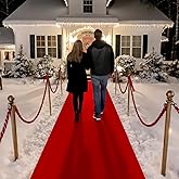 Red Carpet Runner for Party 140GSM Polyester Fabric Carpet Runner Decorations for Hollywood Theme Party, Runway Rug Prom Aisle Rug (Red, 3 X10 FT)