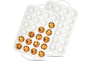 AOTASO Silicone Muffin Pans For Baking Mini Nonstick Cupcake Pan 24 Cups Silicone Cupcake Molds With Metal Reinforced Frame Bpa Free (2 Pcs, Cream)