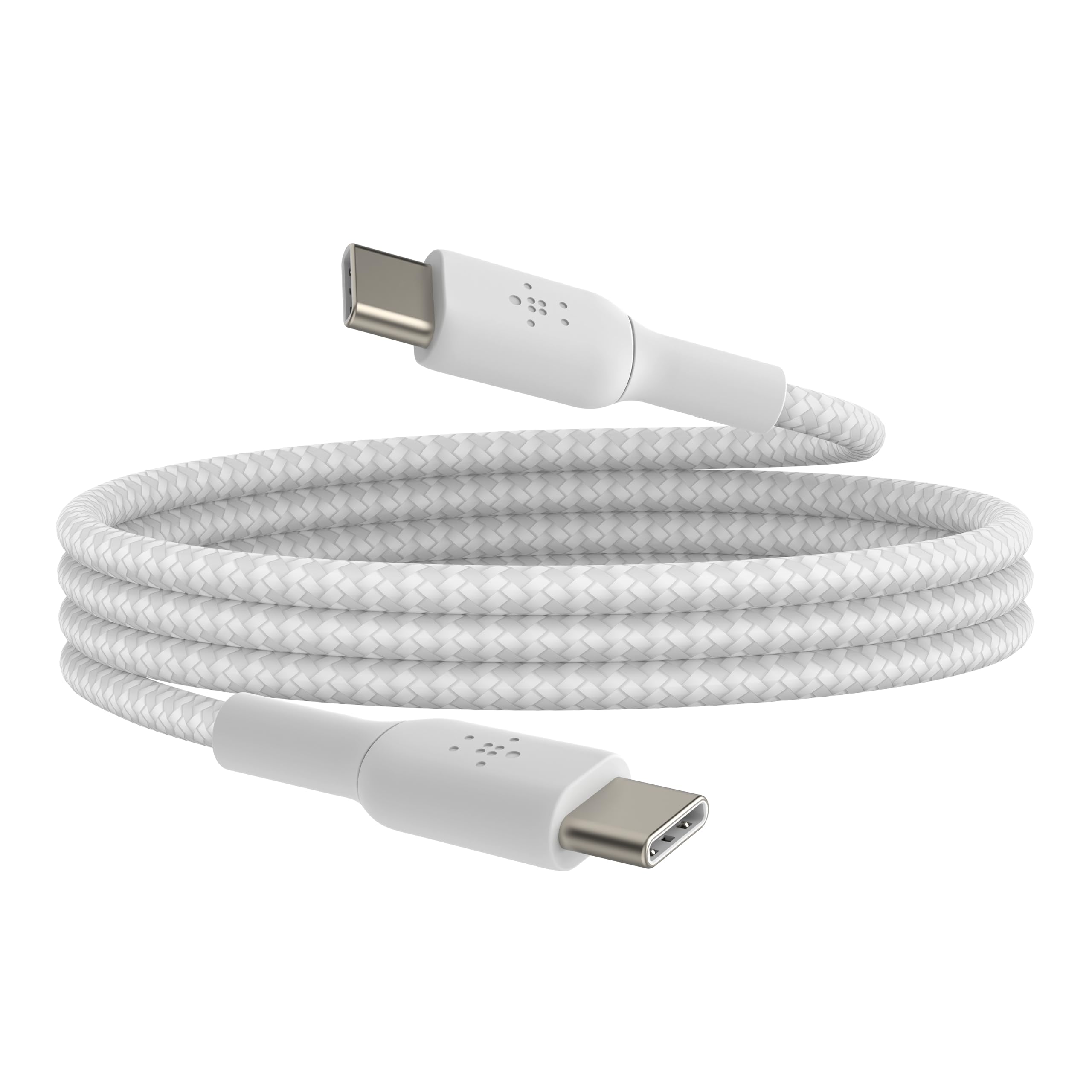 Belkin BoostCharge braided USB C to fast charger cable, USB type C charger cable fast charging for iPhone 16, 15, Samsung Galaxy S24, S23, Pixel, iPad, MacBook, Nintendo and more - 1m, White