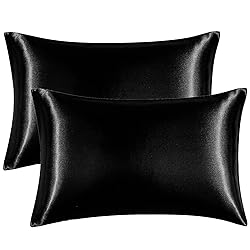 EHEYCIGA Satin Pillowcase Queen Set of 2, Soft