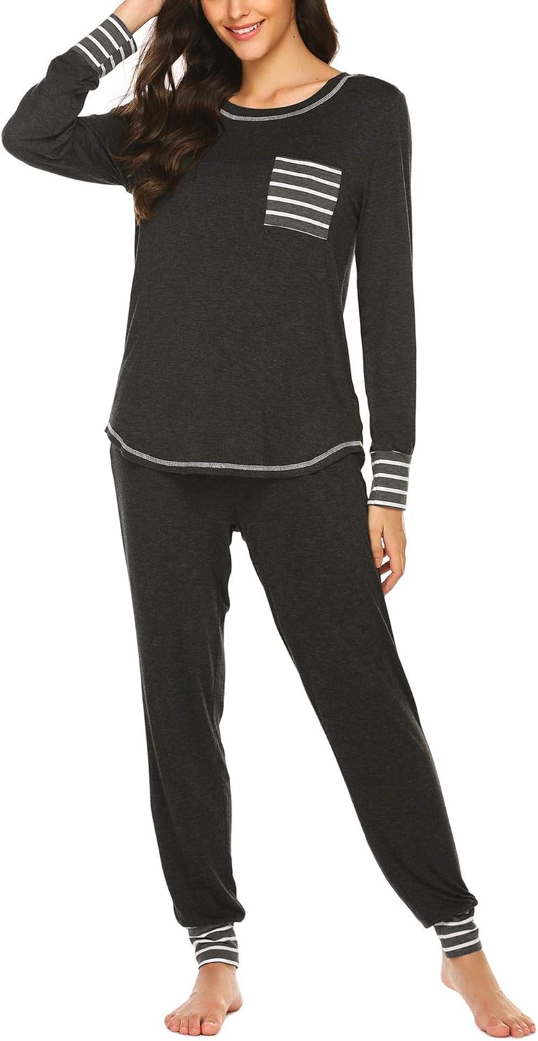 Ekouaer Pajamas Women’s Long Sleeve Sleepwear with Long Pants Soft