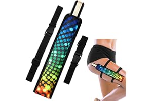 Cosblank Summer Rave Fan Holster Rave Fan Holder Folding Hand Pouch Foldable Sleeves with Waist Belt for Thigh Party
