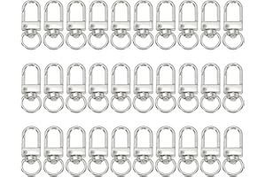 PATIKIL Swivel Lobster Clasp, 30 Pcs Metal Swivel Clasp Hooks Snap Clips Lanyard Claw Clasps Key Chain Making Kit for DIY Cra