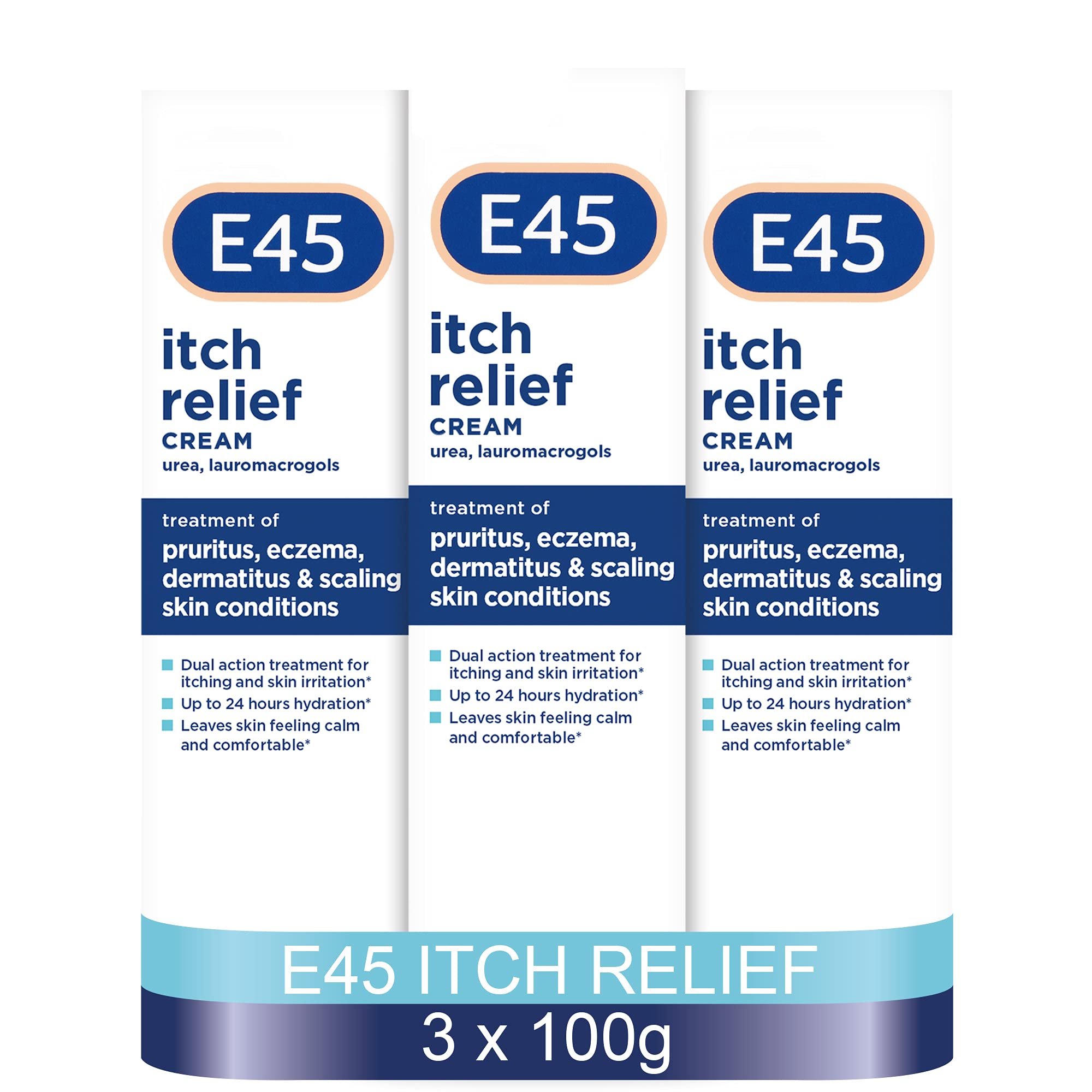 E45 Itch Relief Cream (3 x 100g Tube)