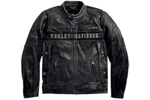 PRESTIGE LEATHER JACKETS HD Men’s Passing Link Biker Jacket – HD Triple Vents Cafe Racer Black Motorcycle Jacket