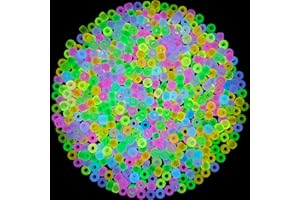 DULEFUN 1000pcs Glow in The Dark Pony Beads Mix 9 Colors Glow Pony Beads Luminous Beads Bulk Acrylic Hair Beads Plastic Pony Beads for Hair Braiding Bracelets Necklaces Jewelry Making