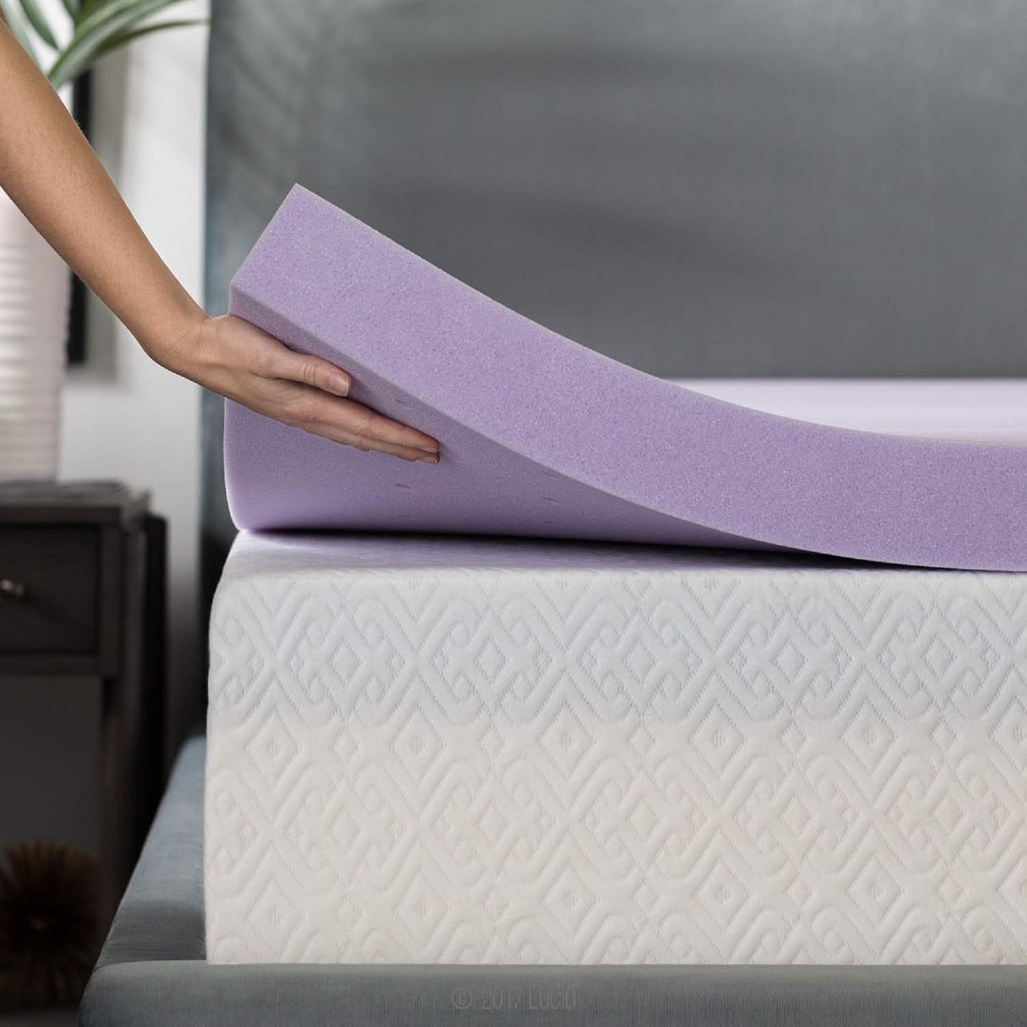 LUCID 3 Inch Lavender Infused Memory Foam Mattress Topper - Ventilated Design - Full Size: Home & Kitchen