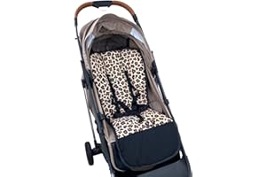 HANVOWS Baby Stroller Cushion Soft Printed Stroller Seat Liner-Reversible Universal Breathable for Baby Carrier Pram Infant Car Seat Insert-78x40cm,1 Pack (Leopard Print)