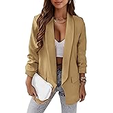 PRETTYGARDEN Womens Casual Blazer Spring Fall Fashion Long Sleeve Open Front Work Office Suit Jackets