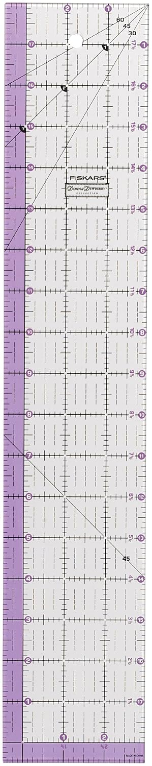Fiskars 12-39817097J Donna Dewberry Acrylic Ruler, 3.5 by 18.5-Inch