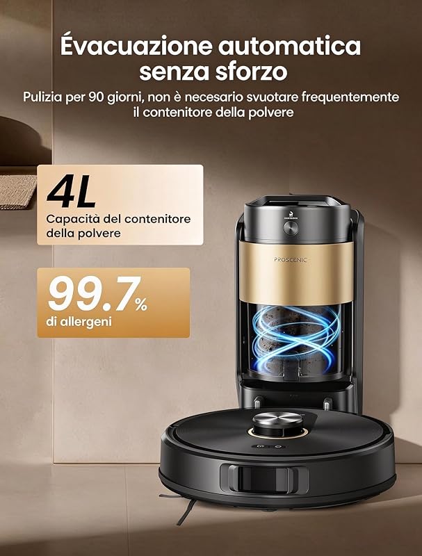 Q20 Plus Robot Aspirapolvere Lavapavimenti con Mappatura 10000Pa, 200 Minuti Autonomia, Senza Sacco,Aspirapolvere Robot Lavapavimenti Mappatura con Stazione per Tappeti/Pavimenti