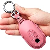 Tukellen for Mercedes Benz Leather Key Fob Cover with Keychain Compatible with 2020-2025 Mercedes Benz S-Class G-Class E-Class Smart Remote, Genuine Leather for Mercedes Benz Key case-Pink