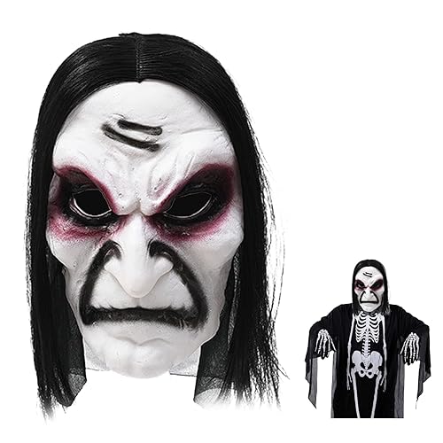 Allony Halloween Horror Scream Mask, Scary Mask, Ghost Face Mask for Unisex, Ghost mask for Halloween Haunted House Fright Night Party Film Costume Cosplay