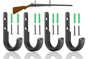 Metal Gun Rack Storage Rifles Shotgun Hooks Wall Mount Hangers for Any Rifles Shotguns Archery Bow with Soft Padding and Heav