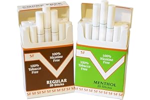 Herbal Cigarettes- Cocoa Bean- Two Pack Premium- Regular & Menthol Flavor - 100% Tobacco & Nicotine Free - Non Addictive - To