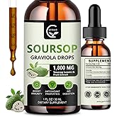 (2 Pack) Soursop Graviola Liquid Drops 1800mg, 98% Absorption Soursop Bitters Liquid for Cell Support & Regeneration, Immune Boost, Relax, Liver and Sleep, Herbal Goodness, Gluten Free, 1 Fl Oz