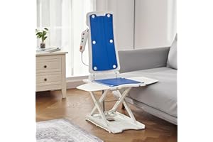 HUANUO 2-in-1 Electric Chair Lift for Elderly – Floor Lift & IP68 Waterproof Bath Lift for Tub, Foldable, 308 lbs Capacity, Remote Control, Height Adjustable 2.3"-18.9", for Fall Recovery & Home Care