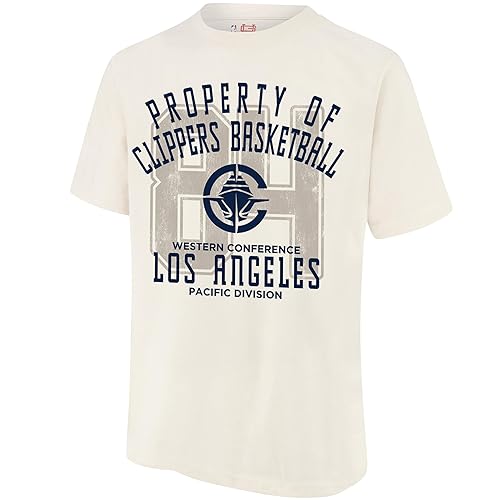 Ultra Game Men's NBA Official Super Soft Nostalgic T-Shirt, Los Angeles Clippers, Cream, Large